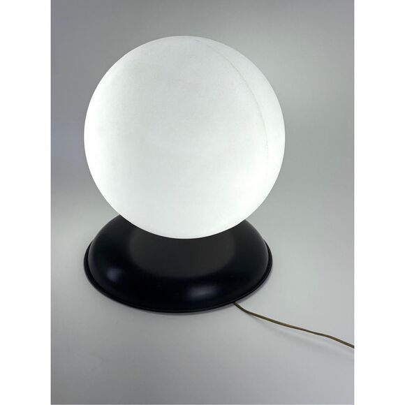 Vtg MCM Bakelite Style Globe Orb Table Accent Lamp Light w/ Aluminum Base Large - Picture 4 of 14